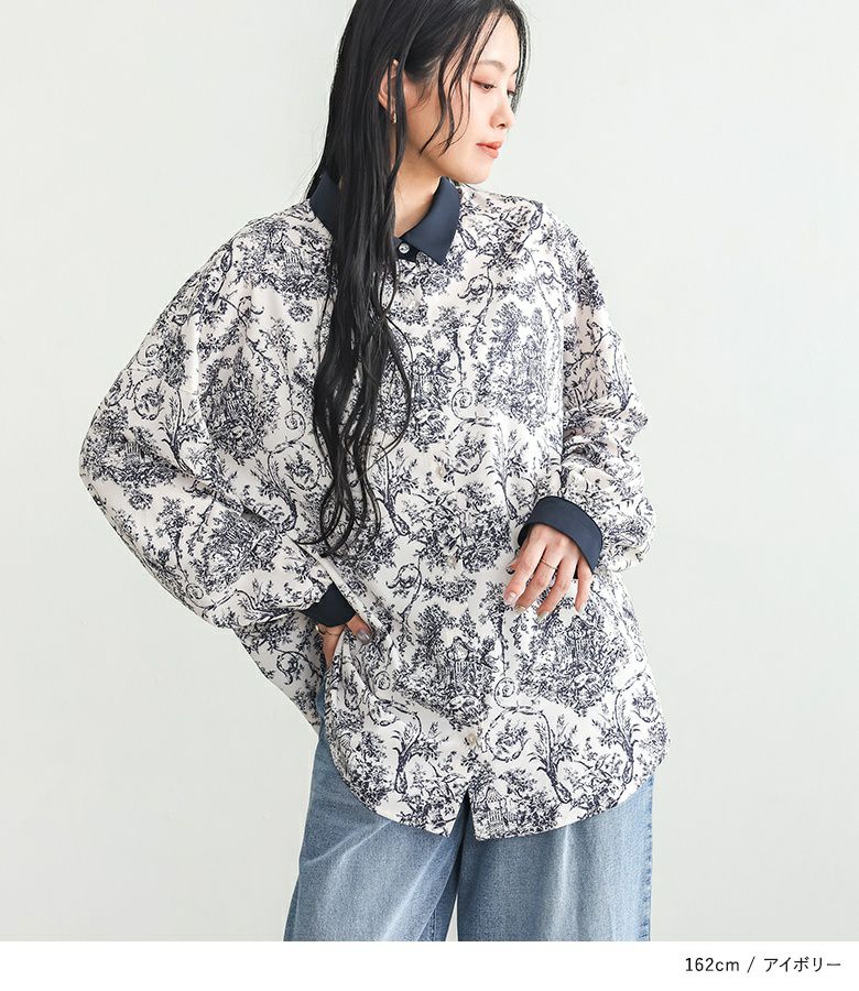 n'OrLABELトワルドジュイ柄シャツ』