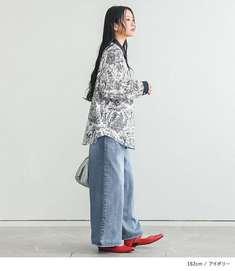 n'OrLABELトワルドジュイ柄シャツ』