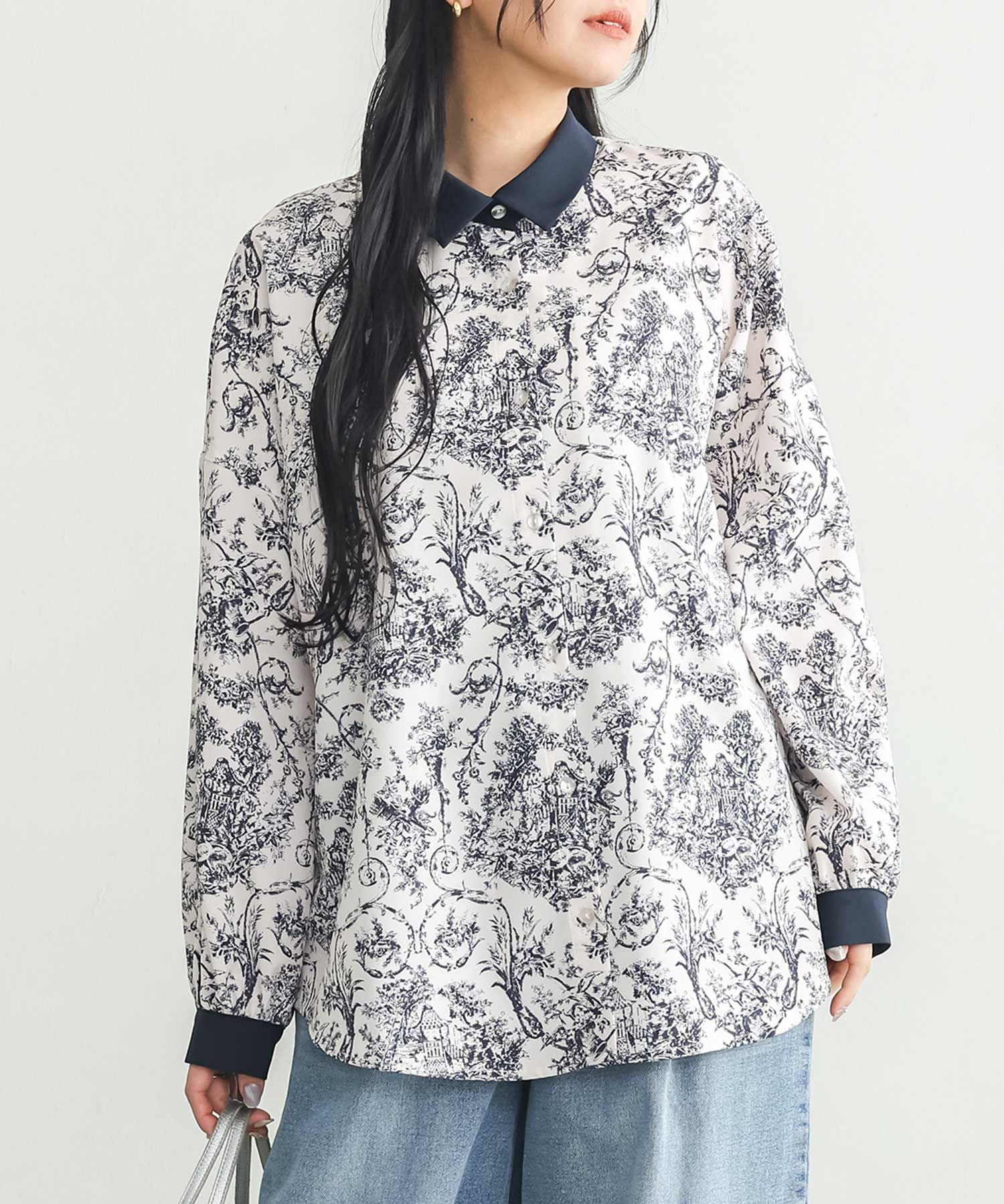 n'OrLABELトワルドジュイ柄シャツ』