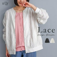 nOrLABEL(ノアールレーベル)幾何柄レースブルゾン