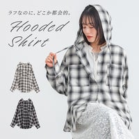 フードチェックシャツ