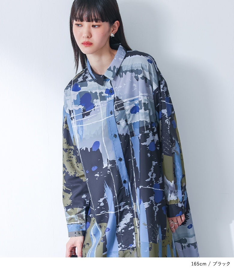 kOhAKUアート柄シャツワンピース』