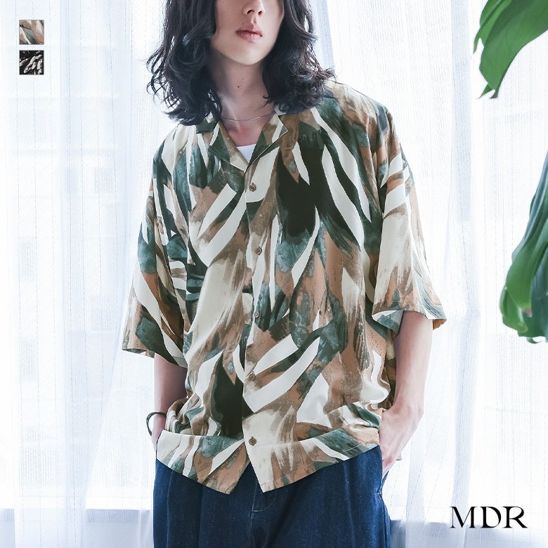 MDR(エムディアール)グラフィカルプリントカラーシャツ