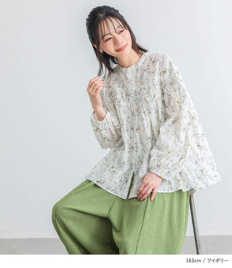 フィブリルチュニックブラウス ブラウス シャツ flower crochet tunic blouse /フラワー クロシェ