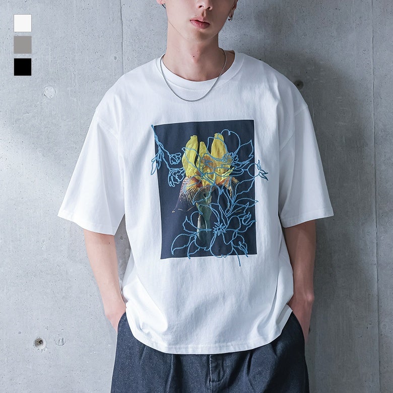 MDR(エムディアール)フラワーフォトクルーTシャツ