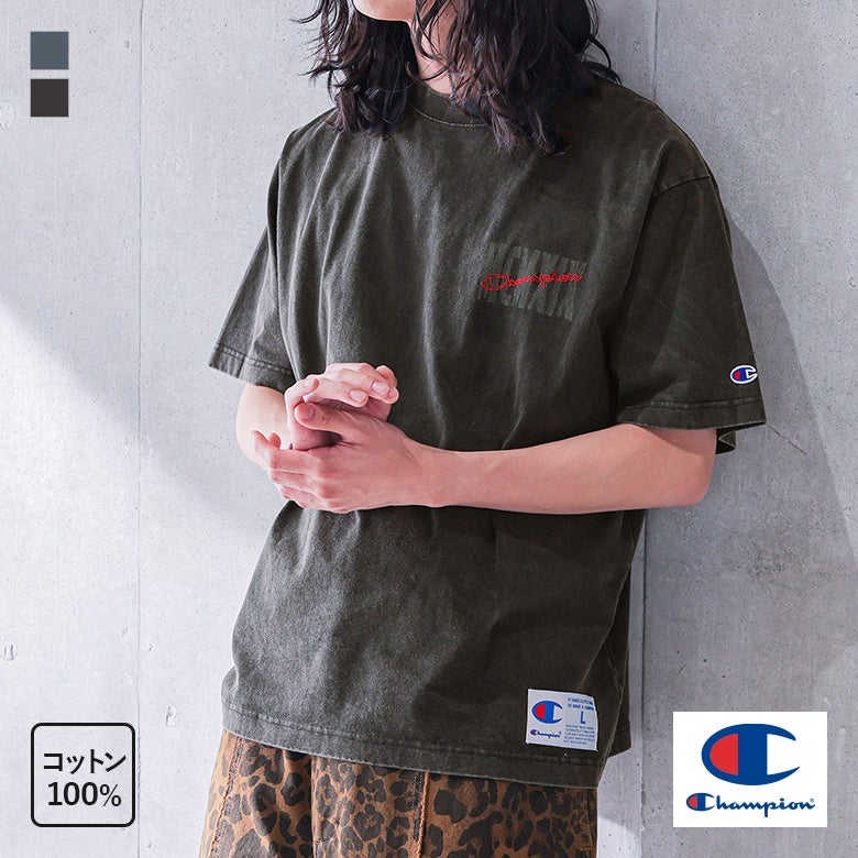 Champion(チャンピオン)ピグメントロゴ刺繍Ｔシャツ