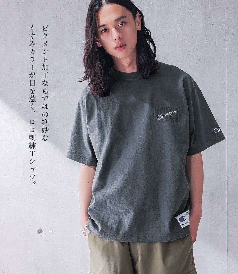 Championピグメントロゴ刺繍Tシャツ』