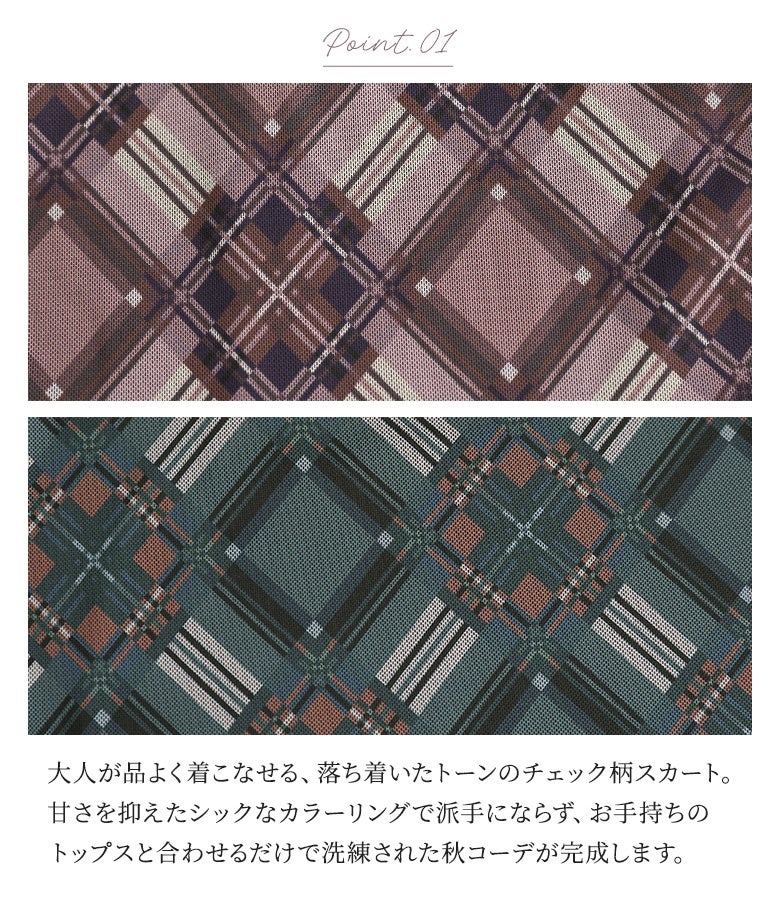 n'OrLABELチェックメッシュティアードスカート』