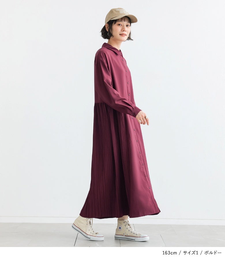 n'OrLABELプリーツシャツワンピース』