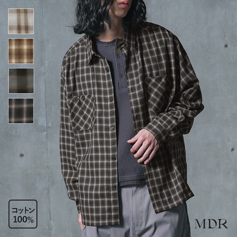 ボックスシルエットチェック柄シャツ。肌触りの良いコットン100%素材を使用し、程よいゆとりのあるボックスシルエットがこなれた大人のラフな羽織りスタイルを叶えます。