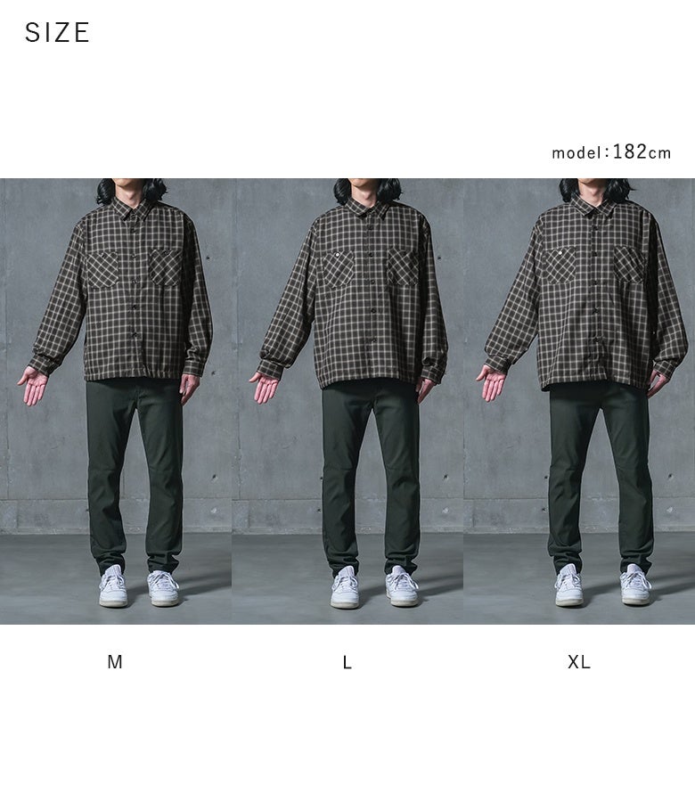 好みやスタイリングに合わせて選べるM・L・XLの3サイズ展開。程よいゆとりを持たせたボックスシルエットが、体型を選ばずリラックス感のある着こなしを叶えます。
